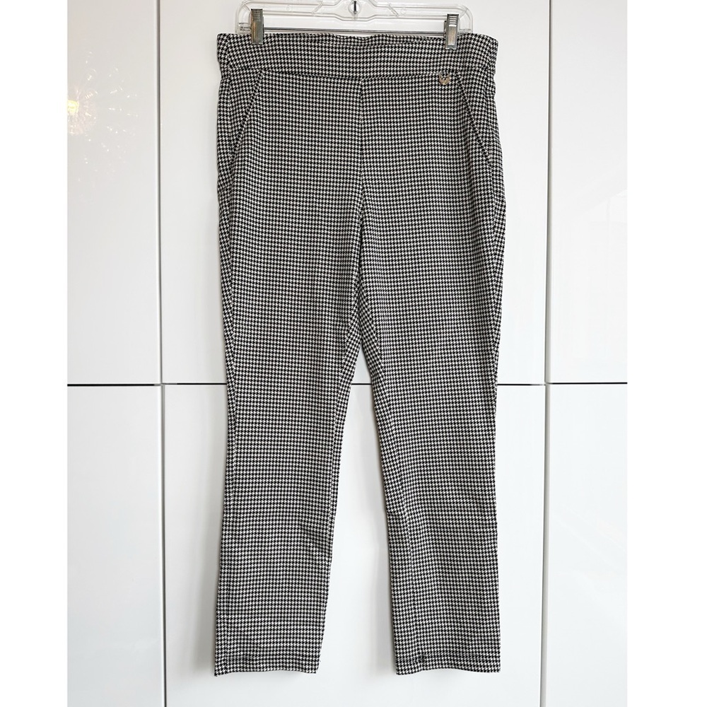 RAFAELLA Women’s Pull On Black & Tan Houndstooth Pants Size Slim Ankle 12